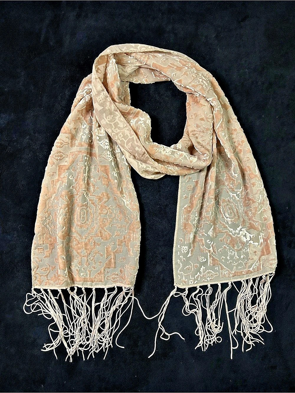 Paisley Scarf in Pink & Green Like New